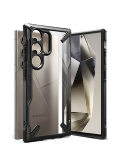 Ringke Fusion-X Compatible With Samsung Galaxy S24 Ultra 5G Case 2024, Clear Hard Back Cover Shockproof Protective Bumper Phone Cover For S24 Ultra Black  - Image 1