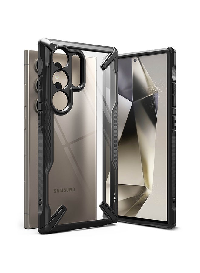 Ringke Fusion-X Compatible With Samsung Galaxy S24 Ultra 5G Case 2024, Clear Hard Back Cover Shockproof Protective Bumper Phone Cover For S24 Ultra Black  - Image 1