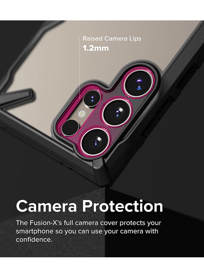 Ringke Fusion-X Compatible With Samsung Galaxy S24 Ultra 5G Case 2024, Clear Hard Back Cover Shockproof Protective Bumper Phone Cover For S24 Ultra Black  - Image 4