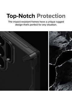 Ringke Fusion-X Compatible With Samsung Galaxy S24 Ultra 5G Case 2024, Clear Hard Back Cover Shockproof Protective Bumper Phone Cover For S24 Ultra Black  - Image 3