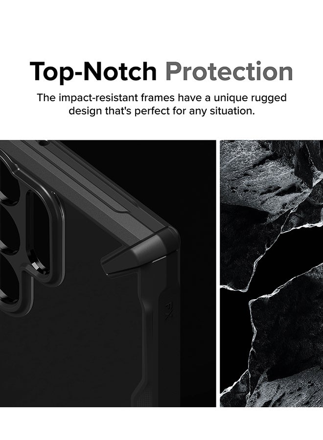 Ringke Fusion-X Compatible With Samsung Galaxy S24 Ultra 5G Case 2024, Clear Hard Back Cover Shockproof Protective Bumper Phone Cover For S24 Ultra Black  - Image 3