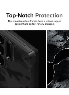 Ringke Fusion-X Compatible With Samsung Galaxy S24 Ultra 5G Case 2024, Clear Hard Back Cover Shockproof Protective Bumper Phone Cover Camo Black  - Image 3