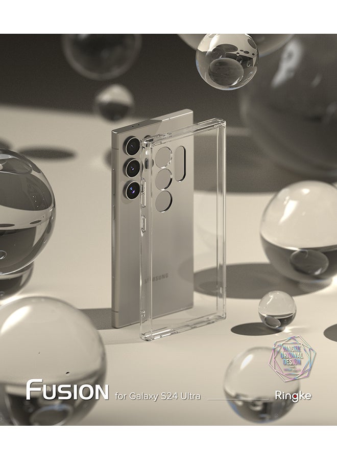 Ringke Fusion Compatible With Samsung Galaxy S24 Ultra 5G Case (2024), Anti-Fingerprint Transparent Thin Hard Back Shockproof TPU Phone Cover Clear - Image 3