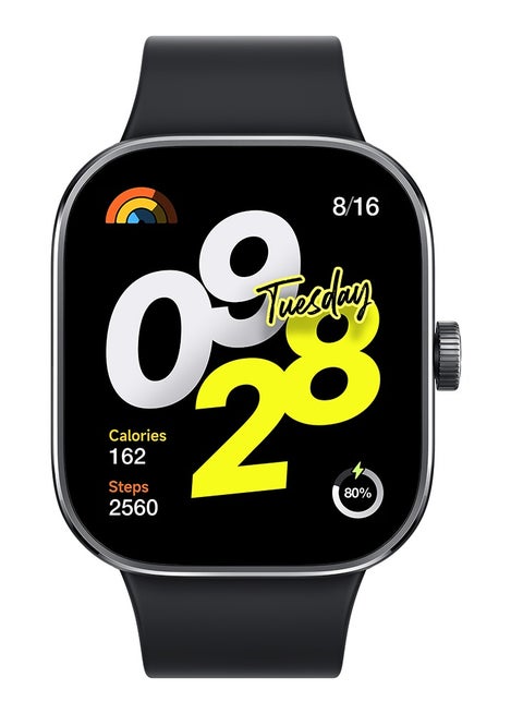 Redmi Watch 4 Smart Watch BHR7854GL - Obsidian Black - 1.97" HD AMOLED Display, 150+ Sport Modes, 24-Hour Heart Rate & SpO2 Monitoring, Bluetooth Calling, 5ATM Water Resistance, 20-Day Battery Life Obsidian Black