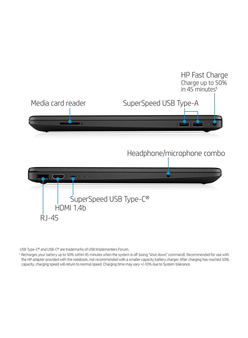 إتش بي - Newest Laptop With 15.6-Inch Display, Celeron N4020 Processor/8GB RAM/128GB SSD/Windows 10 Home + 32Gb Tela Usb Card English Black - Image 1