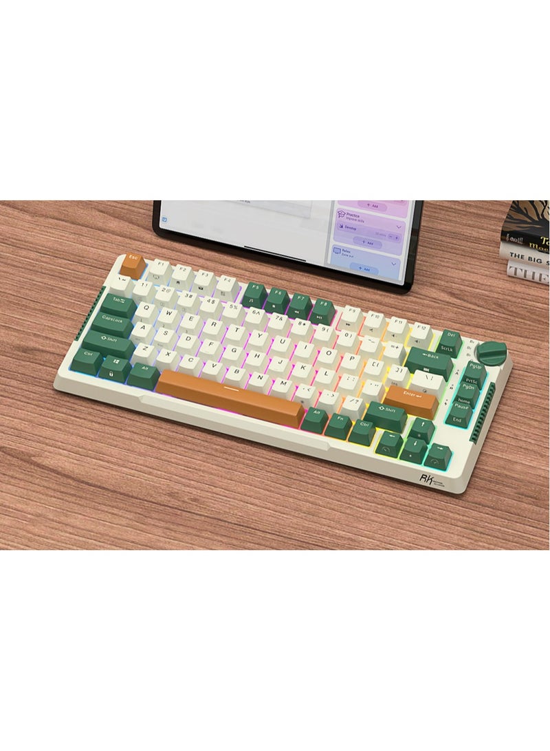 Royal Kludge - Royal Kludge RK-H81 Tri-Mode RGB 81 Keys Hot Swappable Mechanical Keyboard Time Machine (Sky Cyan Switch) - Image 1