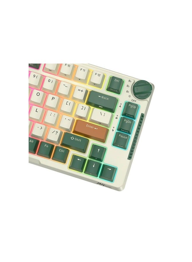 Royal Kludge - Royal Kludge RK-H81 Tri-Mode RGB 81 Keys Hot Swappable Mechanical Keyboard Time Machine (Sky Cyan Switch) - Image 1