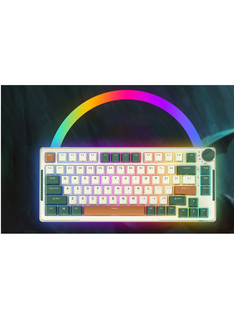 Royal Kludge - Royal Kludge RK-H81 Tri-Mode RGB 81 Keys Hot Swappable Mechanical Keyboard Time Machine (Sky Cyan Switch) - Image 1