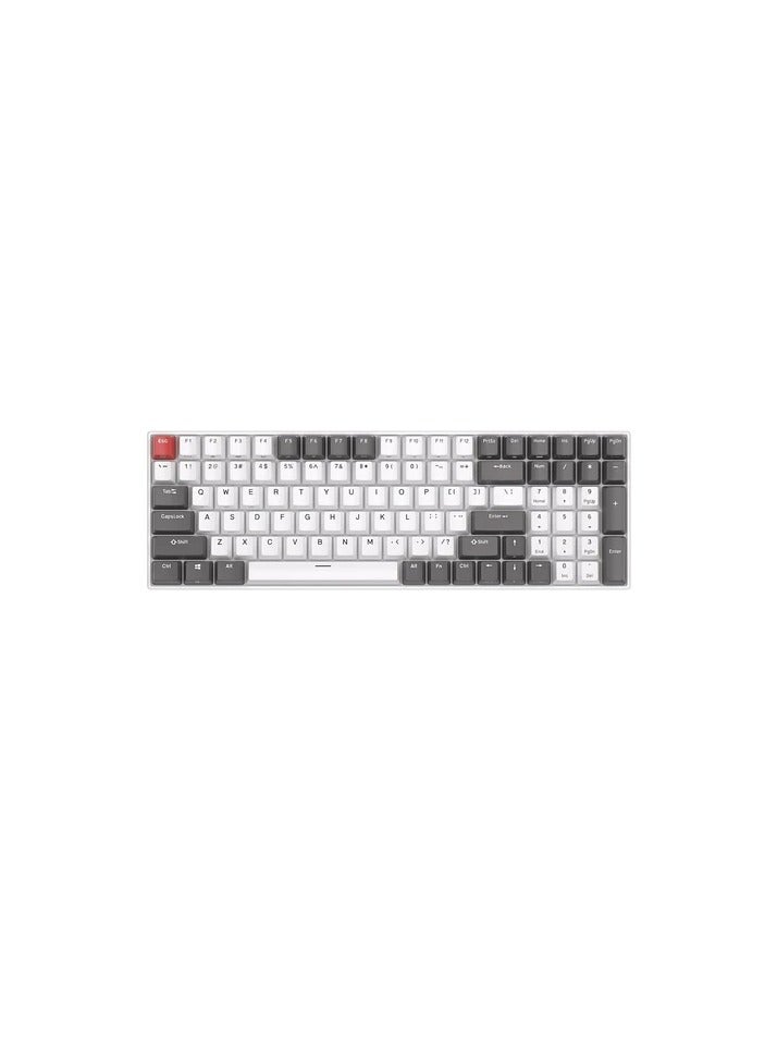 Royal Kludge - Royal Kludge RK100 Tri-Mode RGB 100 Keys Hot Swappable Mechanical Keyboard Grey/Red/White (Blue Switch) - Image 1
