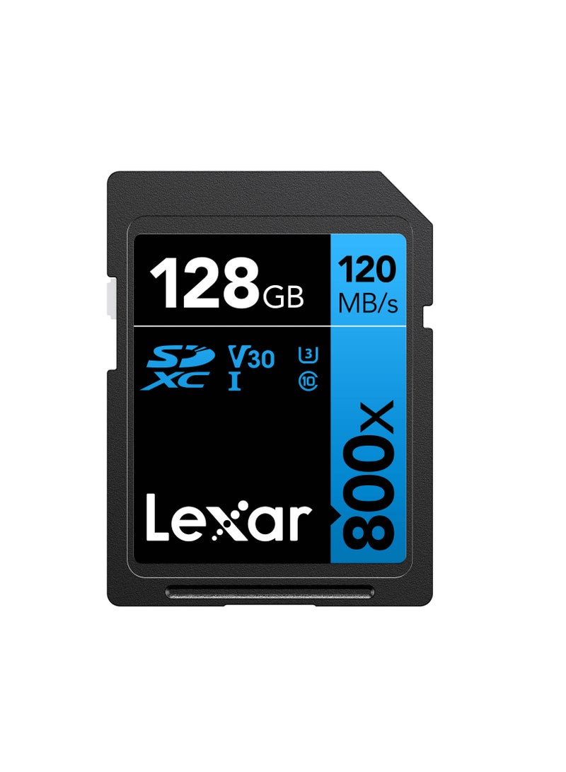 Lexar Lexar 128GB High-Performance 800x UHS-I SDHC Memory Card (BLUE Series) 128 GB - Image 1