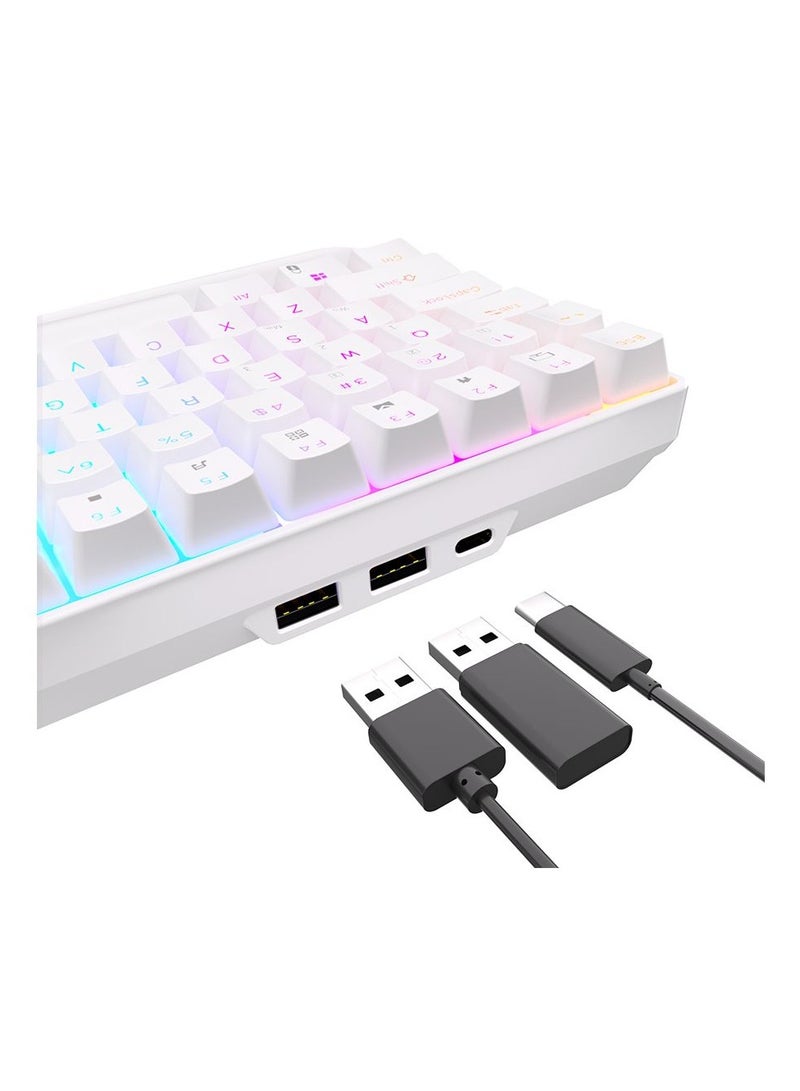 Royal Kludge - ROYAL KLUDGE RK96 Tri-Mode RGB 96 Keys Hot Swappable Mechanical Keyboard White (Blue Switch) - Image 1