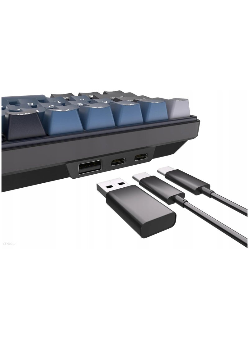 Royal Kludge Royal Kludge RK61PLUS Tri-Mode RGB 61 Keys Hot Swappable Mechanical Keyboard Indigo (Blue Switch)  - Image 4