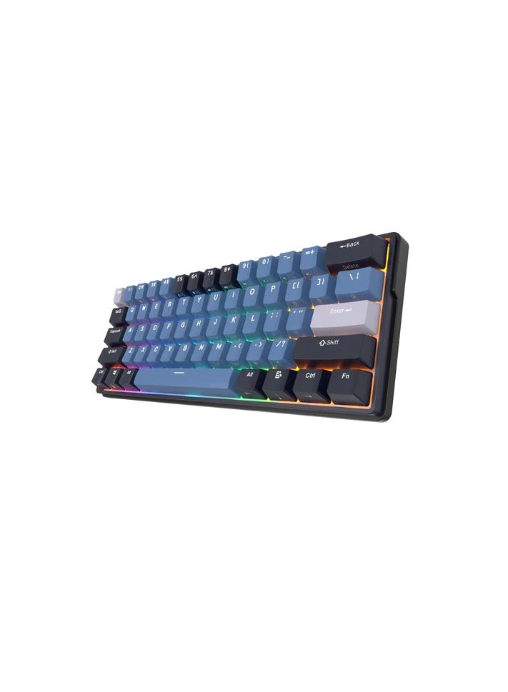 Royal Kludge - Royal Kludge RK61PLUS Tri-Mode RGB 61 Keys Hot Swappable Mechanical Keyboard Black (Brown Switch) - Image 1