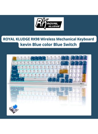 RK ROYAL KLUDGE RK98 Wireless Mechanical Keyboard Triple Mode 2.4G/BT5.1/USB-C 100 Keys Hot Swappable Blue Switches with Number Pad RGB Backlit 3750mAh Battery NKRO Gaming Keyboard Ergonomic Design - pnsku/N70037863V/45/_/1705289503/232203e6-2053-4d67-b917-cc238bf3f632