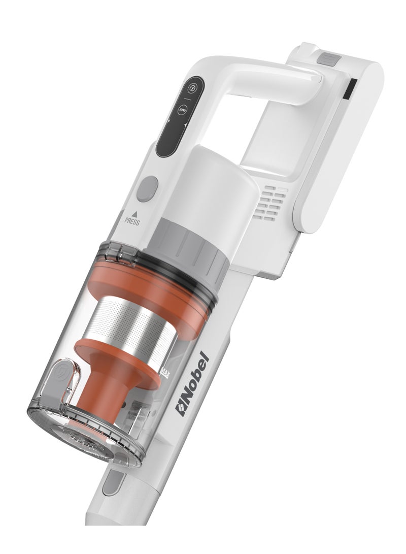 Nobel - 2 In 1 Rechargeable Stick Cordless Vacuum Cleaner With 1.20L Max Dust Capacity And 25.9V Lithium Battery, Standard 35Min, Max 12Min Speed, Wireless Operation With HEPA Filter 1.2 L 380 W NVC625 White - Image 1