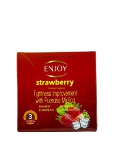 ENJOY Premium strawberry flavored condoms, 3 pieces 