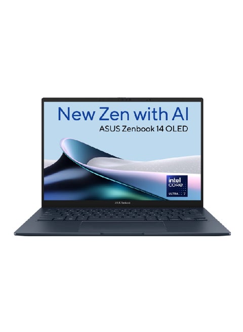 Zenbook (Upgraded Version) Laptop With 14-inch OLED Display, Intel Core Ultra 7-155H Processor/16GB RAM/1TB SSD/Intel Arc Graphics/Windows 11/ English/Arabic Ponder Blue