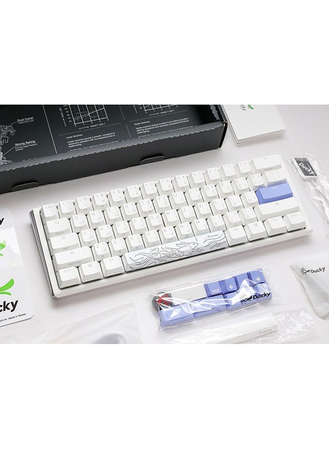 داكي مفتاح Ducky One 3 الكلاسيكي الأبيض النقي الصغير 60% باللون الأزرق الكرزي  - Image 5