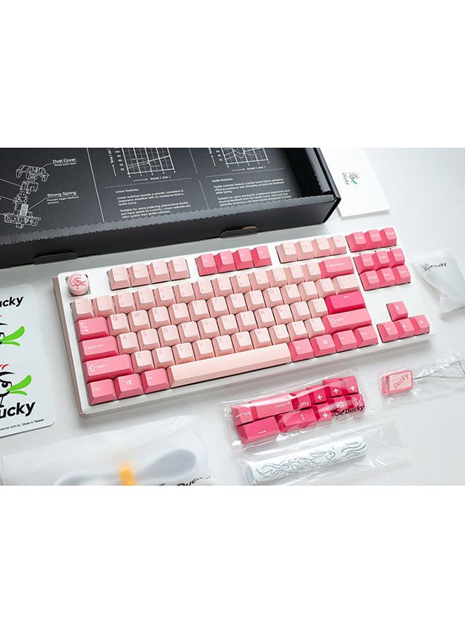 داكي Ducky One 3 Gossamer Pink TKL 80% Cherry Red Switch  - Image 2