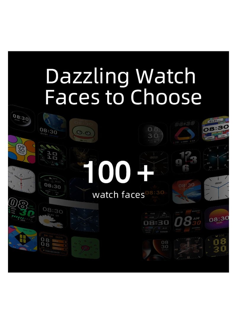 كيو سي واي - QCY GS Smart Watch With 2.02 Large Display, Bluetooth Call, Health Monitoring,10 Days Battery Life and Message, Call Notification Black - Image 1