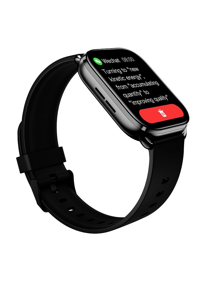 كيو سي واي - QCY GS Smart Watch With 2.02 Large Display, Bluetooth Call, Health Monitoring,10 Days Battery Life and Message, Call Notification Black - Image 1