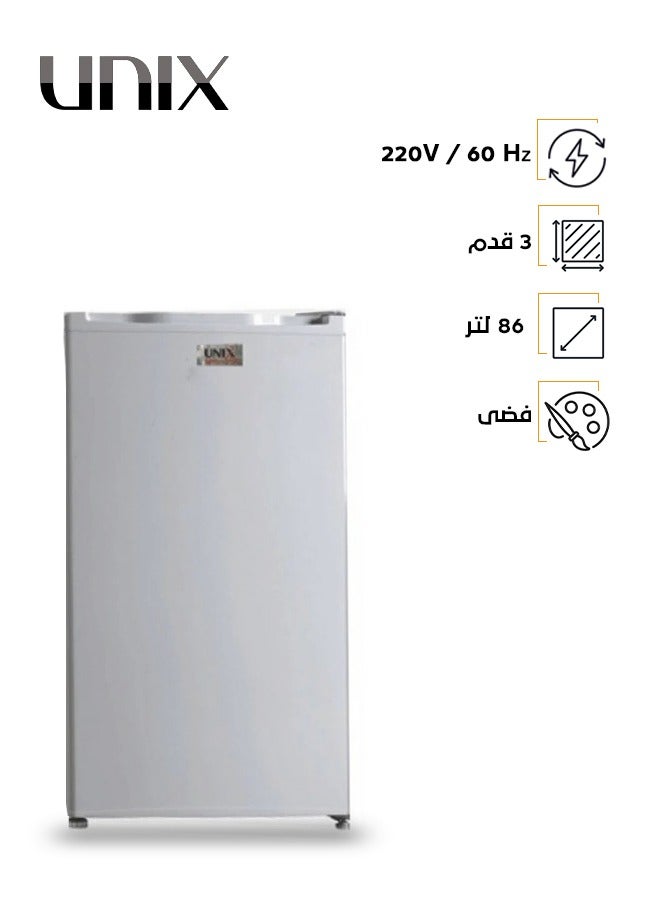 Unix Single Door Refrigerator 3 Feet 86 L OMRF-102-S Silver  - Image 1