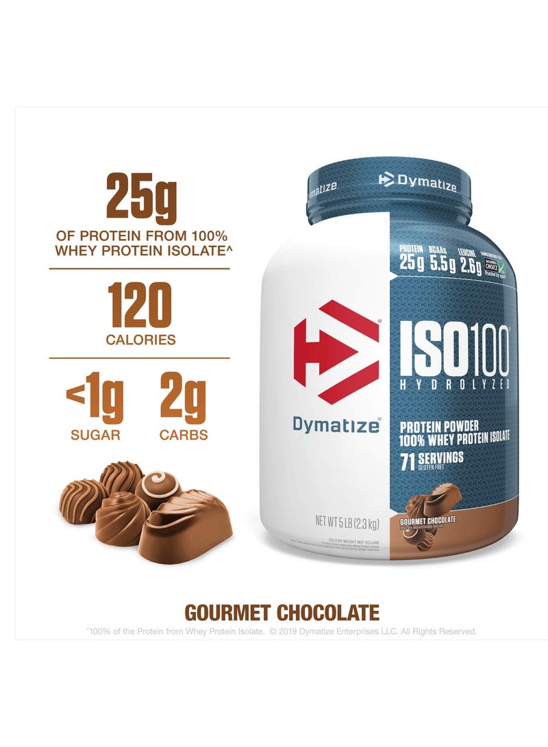 Dymatize - ISO 100 Whey Protein Isolate Powder Gourmet Chocolate 5 lbs - Image 1