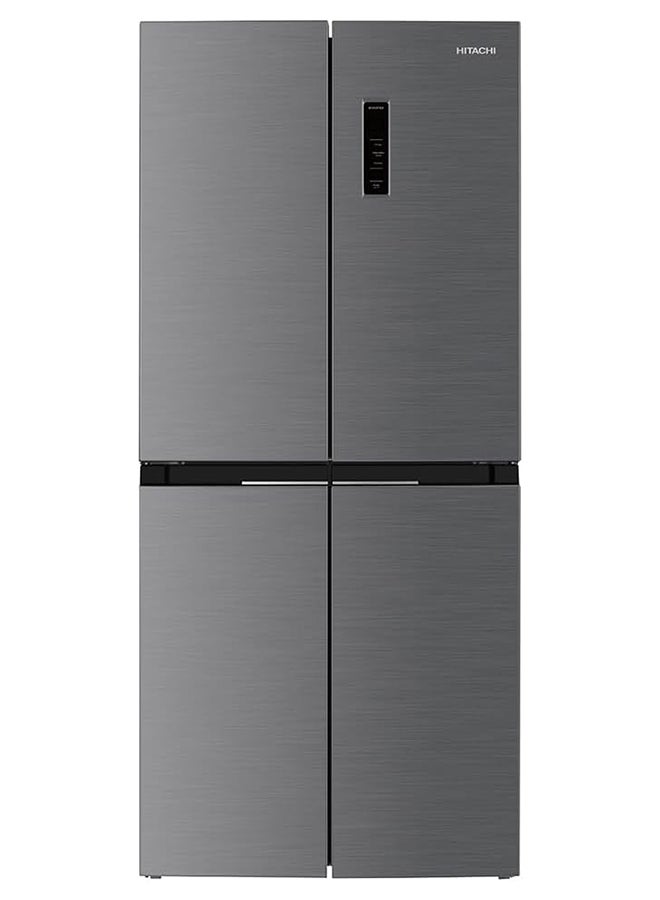 HITACHI - 610L Gross & 466L Net Capacity, 4 Door Refrigerator With Bottom Freezer, Touch Screen Control, Energy Saving Mode, Dual Sensing Control, French Door Fridge, 10 Year Inverter Compressor Warranty 610 L HR4N7522DSXAE Inox - Image 1