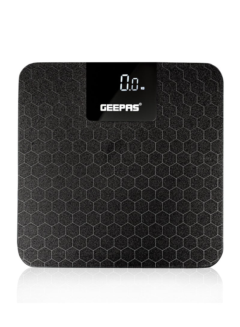 GEEPAS - Geepas Digital Body Scale With Digital Display, 180Kg Max Weight, 6MM Tempered Glass, Anti Slip Glass Platform, LED Display, Low Battery /Overload Indication, GBS46524UK Black - Image 1