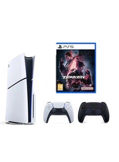 Sony PlayStation 5 Disc Slim Console With Extra Black Controller and Tekken 8 Standard Edition  - Image 1
