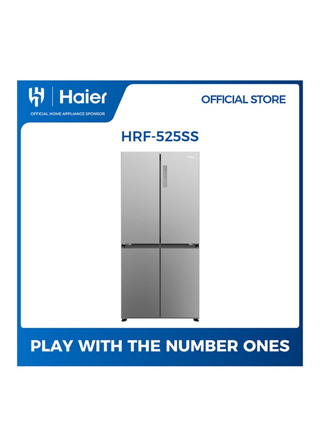 Haier 4-Door French Side By Side Refrigerator 11.1Cu.ft Freezer 42Cu.ft, 311 L, Twin Inverter HRF-525SS Stainless Silver - Image 1