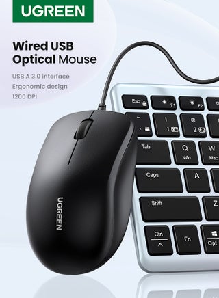 Wired Mouse, USB Wired Computer Mouse With Ergonomic Design, 1200 DPI 1.5m Length, Quiet Button Optical Corded Mouse For Laptop, PC, Desktop, Mac, Chromebook, Matebook Black - pnsku/N70038254V/45/_/1710949989/19243141-4e65-4dcf-880e-ac181713b79a