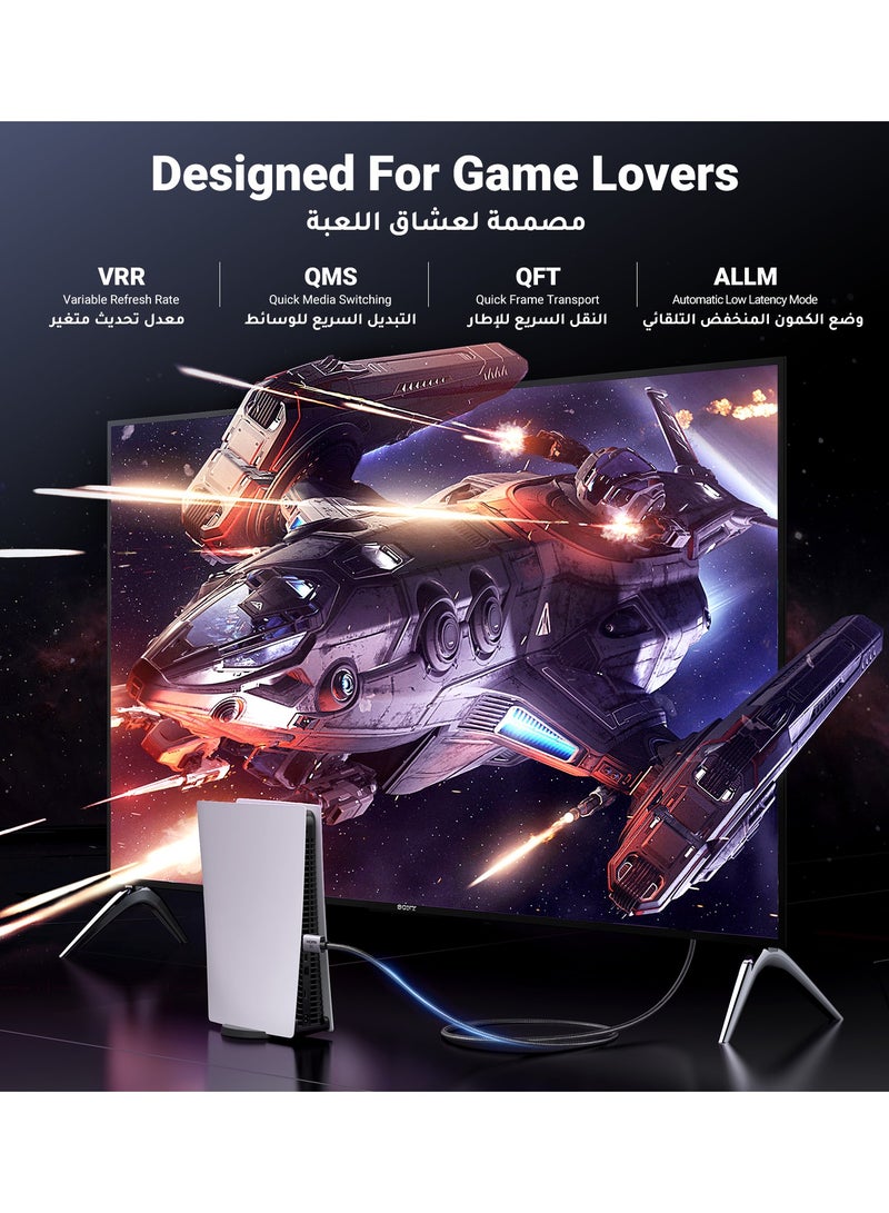 Ugreen - 8K HDMI 2.1 Cable 2M, High Speed HDMI Cord 48Gbps 8K@60Hz, 4K@240Hz/144Hz/120Hz, Support eARC/Dolby/HDR 10+/HDCP 2.2&2.3, Compatible with PS5/Xbox Series X/Samsung/ LG 8K TV/Home Theater Grey - Image 1