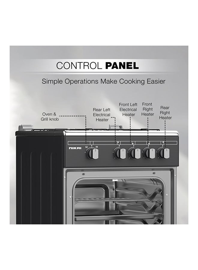 نيكاي طباخ غاز 4 شعلات أمان كامل 50 × 55، وظيفة الفرن والشواية المفتوحة، نطاق طهي قائم بذاته، سهل التنظيف، شعلات قوية، تسخين مسبق سريع، الأفضل للمنزل والمطبخ، صنع في تركيا - Image 5