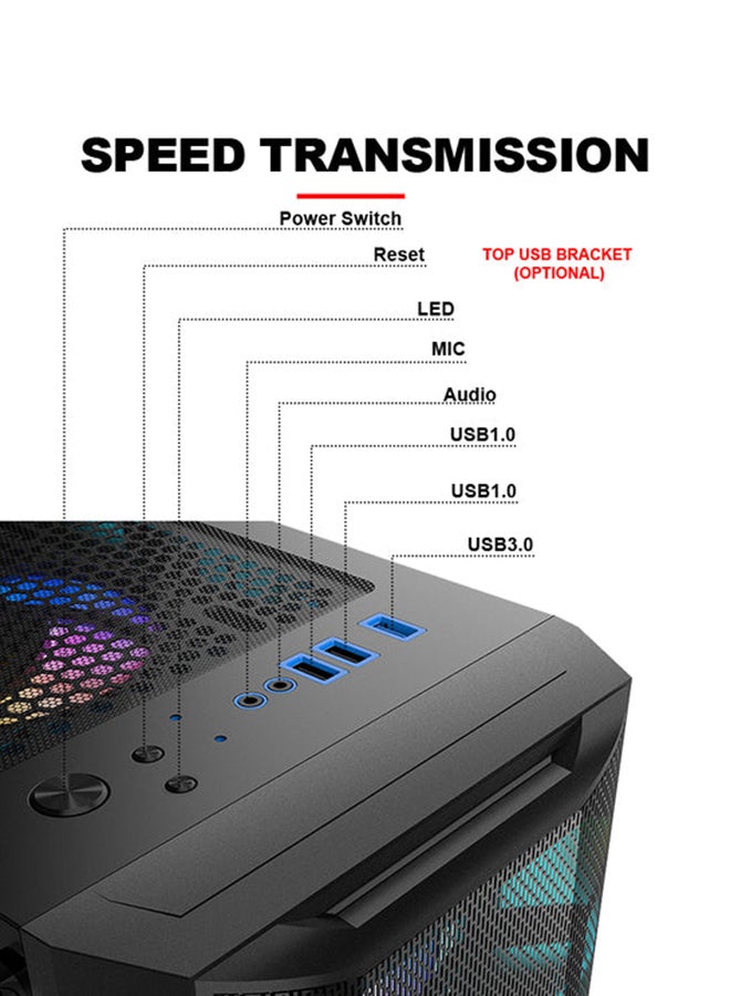 بولت - كمبيوتر شخصي برجي مخصص، معالج AMD RYZEN 5 7600X/ذاكرة الوصول العشوائي 16 جيجابايت/ SSD 1 تيرابايت/ بطاقة رسومات Nvidia Geforce RTX 4060 سعة 8 جيجابايت/ حافظة Meteor II ATX/M-ATX باللون الأسود لنظام التشغيل Windows 11 Pro - Image 1