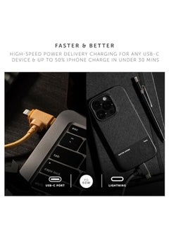 Native Union Belt Duo USB-C To C + Lighthing Cable 1.8M - Universal Charging Cable, W/ Leather Strap, For Apple iPhone 15/14/13/12/Pro/Max, 11/Pro/Max, XS/XR/X/Max, iPad Air/Pro, Airpods Slate Green  - Image 3