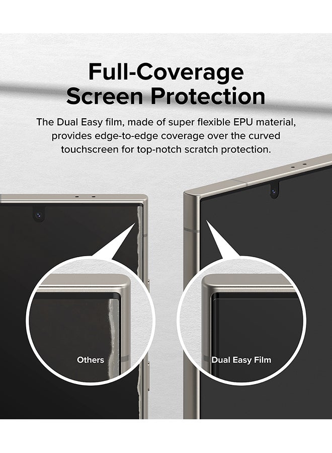 Ringke Dual Easy Film For Samsung Galaxy S24 Ultra 5G Screen Protector [2 Pack] High Resolution Anti-Smudge Coating Easy Application Clear  - Image 3
