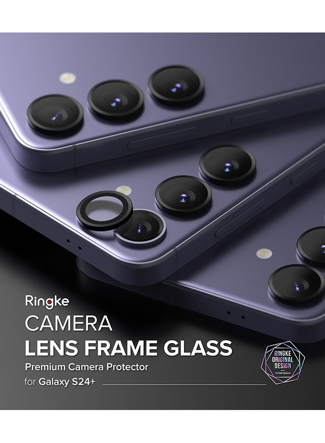 Ringke Camera Lens Frame Glass Protector Compatible With Samsung S24 Plus 5G (2024), Anti-Fingerprint Camera Lens Tempered Glass Covers Black  - Image 3