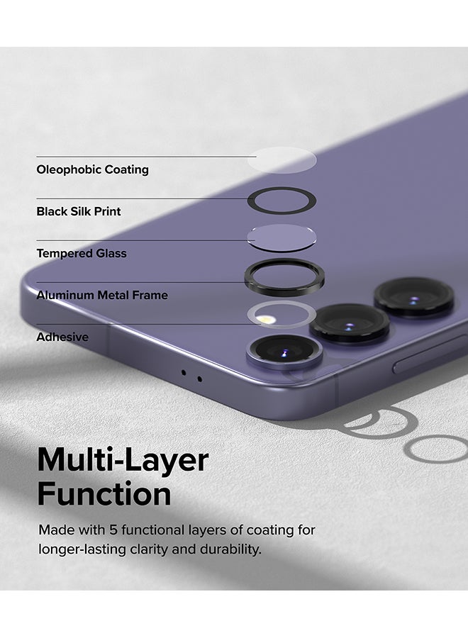Ringke Camera Lens Frame Glass Protector Compatible With Samsung S24 Plus 5G (2024), Anti-Fingerprint Camera Lens Tempered Glass Covers Black  - Image 5