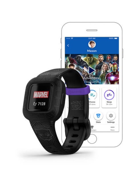 Vivofit Jr. 3 - 14.11 ملم - بطارية بديلة تدوم حتى عام واحد، مقاومة للخدش، تتبع الخطوات، تتبع النوم، الرقابة الأبوية، تتبع الأطفال، متوافق مع iOS وأندرويد Display size: 14.11 x 14.11 mm