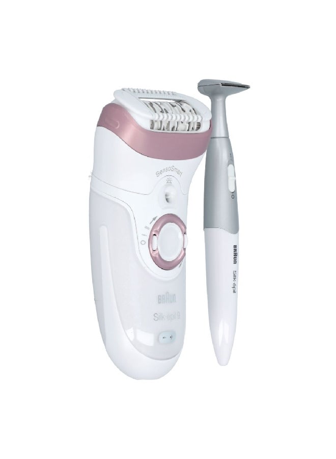 براون ماكينة إزالة الشعر Silk-Epil SensoSmart اللاسلكية 6 في 1 ومجموعة تشذيب البكيني متعددة الألوان 7.76 × 2.56 × 7.09 بوصة SES 9/890 - Image 2