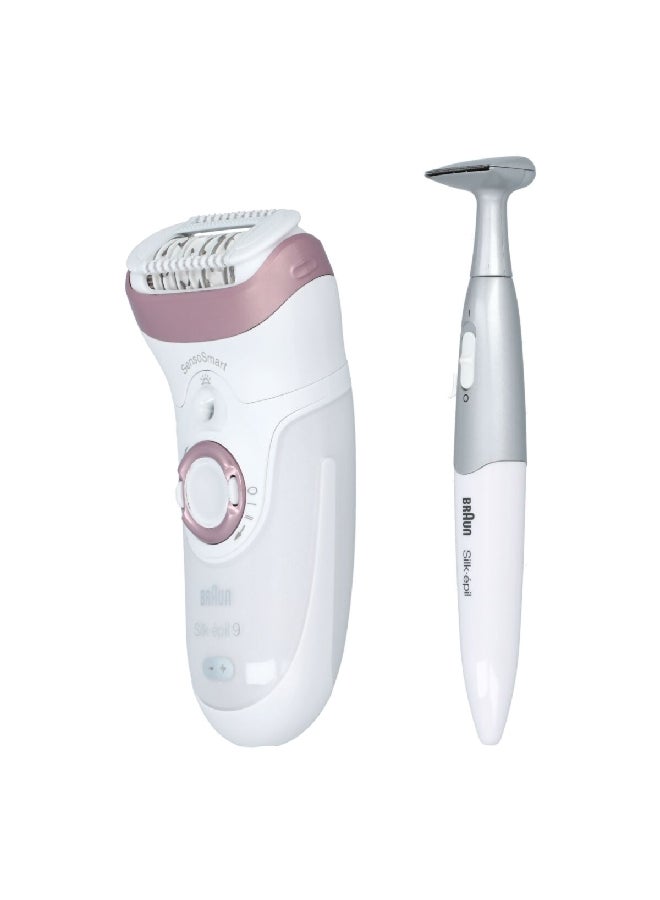 براون ماكينة إزالة الشعر Silk-Epil SensoSmart اللاسلكية 6 في 1 ومجموعة تشذيب البكيني متعددة الألوان 7.76 × 2.56 × 7.09 بوصة SES 9/890 - Image 3