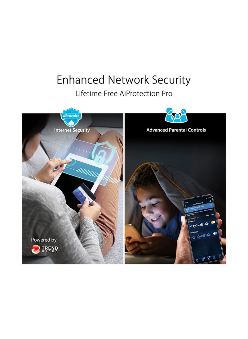 ASUS - RT-AX86U Pro (AX5700) Dual Band WiFi 6 Extendable Gaming Router, 2.5G Port, Gaming Port, Mobile Game Mode, Port Forwarding, Subscription-free Network Security, VPN, AiMesh Compatible Black - Image 1