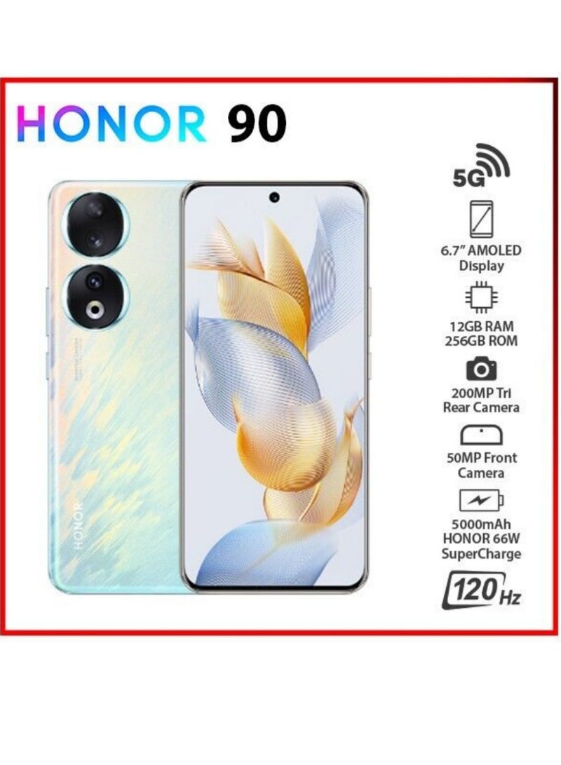 Honor - 90 5G 16Gb+512Gb Smartphone 200Mp Main Camera 6.7″ Curved OLED Display EIS And AI Vlog 66W Superfast 120Hz NFC, Blue Chinese Version - Image 1