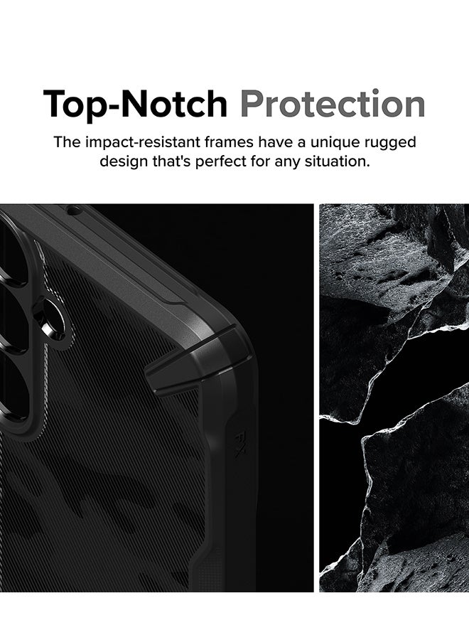 Ringke Fusion-X Case Compatible With Samsung Galaxy S24 Plus 5G Case (2024), Clear Hard Back With Shockproof Protective Bumper Phone Cover Camo Black - Image 4