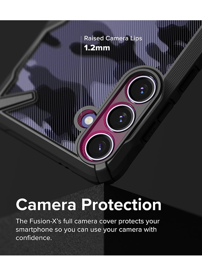 Ringke Fusion-X Case Compatible With Samsung Galaxy S24 Plus 5G Case (2024), Clear Hard Back With Shockproof Protective Bumper Phone Cover Camo Black - Image 5