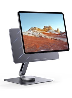 Foldable Magnetic iPad Stand, 360° Rotation Adjustable iPad Pro Stand, Multi-Angle Tablet Stand for Desk,Portable Strong Magnet Tablet Holder for Apple iPad Pro 11inch 3rd/4th/5th Gen Grey