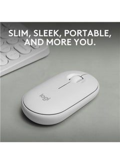 Logitech Pebble 2 M350s Wireless Mouse Bluetooth Wireless Up to 4000 DPI White White  - Image 1