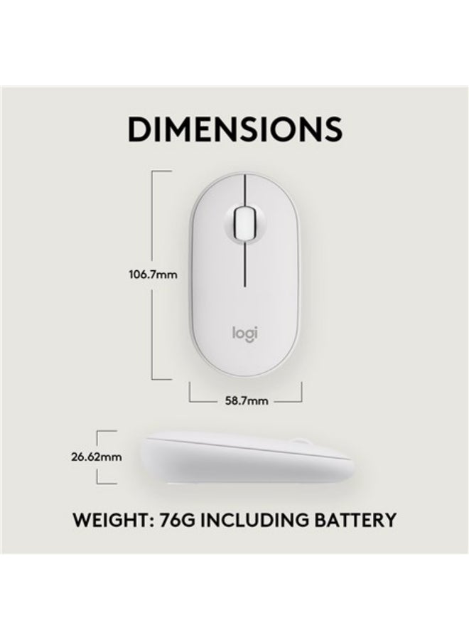 Logitech - Pebble 2 M350s Wireless Mouse Bluetooth Wireless Up to 4000 DPI White White - Image 1