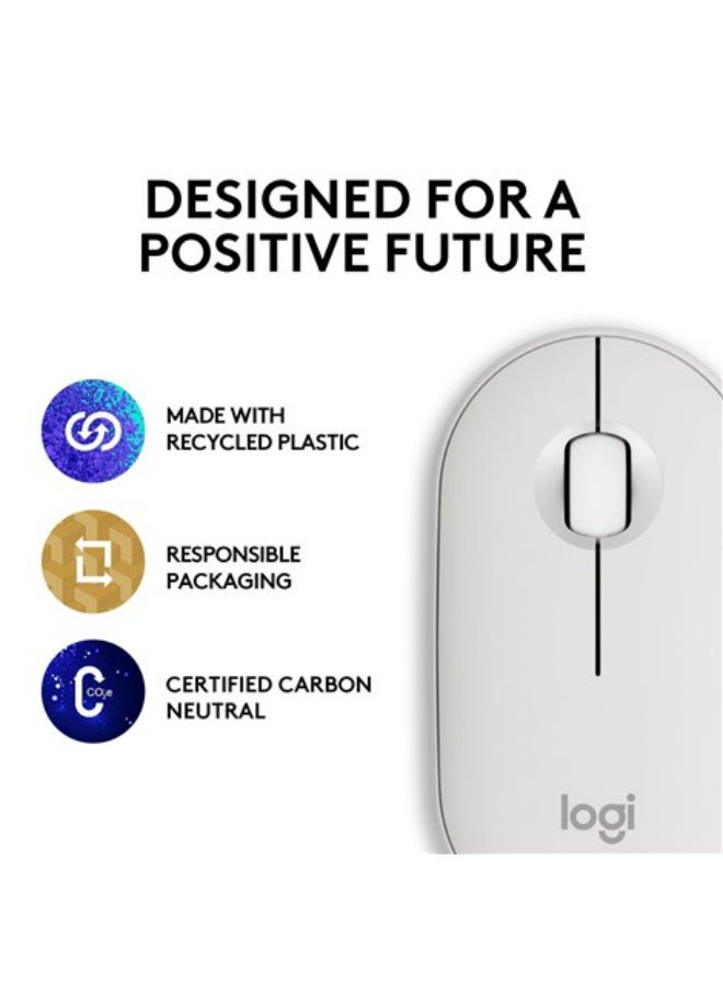 Logitech - Pebble 2 M350s Wireless Mouse Bluetooth Wireless Up to 4000 DPI White White - Image 1